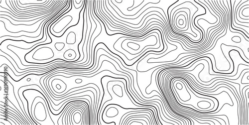 Topographic map pattern background vector. Abstract mountain terrain map background with abstract shape line texture. Design illustration for wall art, fabric, packaging, banner, wallpaper.