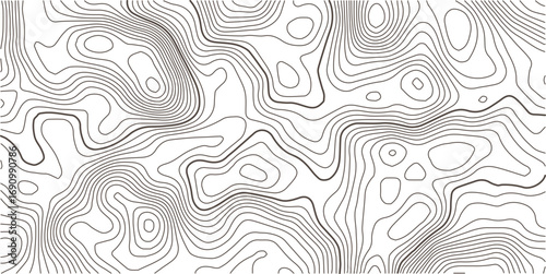 Topographic map pattern background vector. Abstract mountain terrain map background with abstract shape line texture. Design illustration for wall art, fabric, packaging, banner, wallpaper.