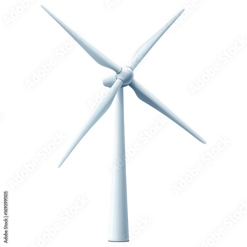 Sustainable Energy Giant: A towering wind turbine gracefully rotates, symbolizing the power of clean, sustainable energy and environmental conservation.