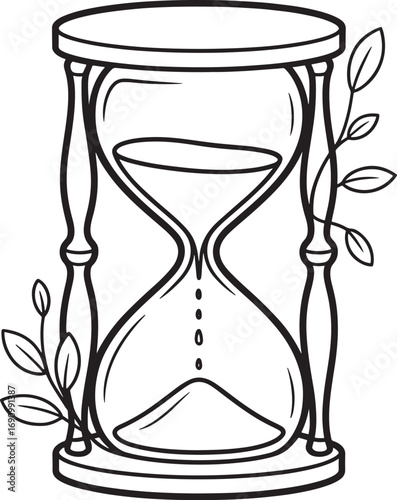 Hourglass symbolizing focus and time management with one sand grain