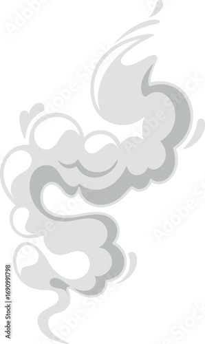 Cigarette smoke cloud raising upward