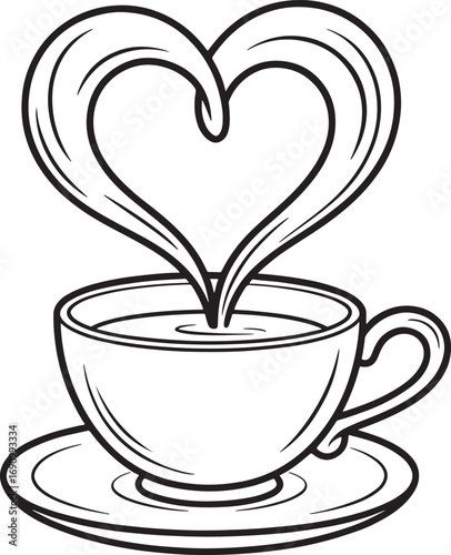 Cozy heart shaped steam from tea cup warmth within quote