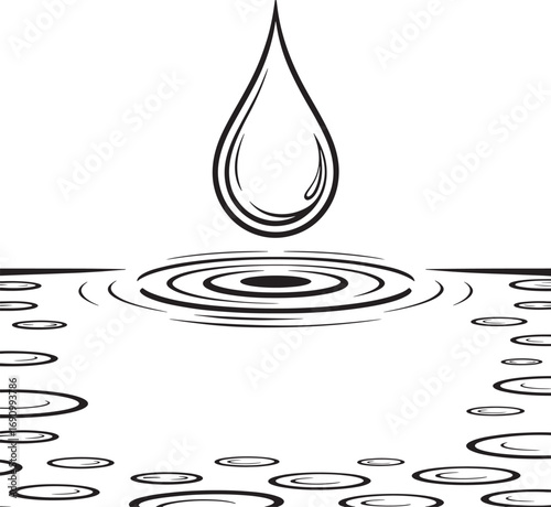 Water droplet impact creates ripples text meaning effect needs no noise