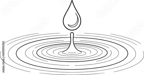 Water droplet ripple effect german text effect impact no noise concept
