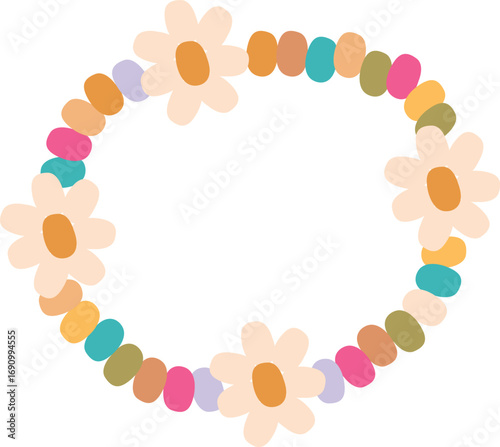 Beaded bracelet with flower pendant