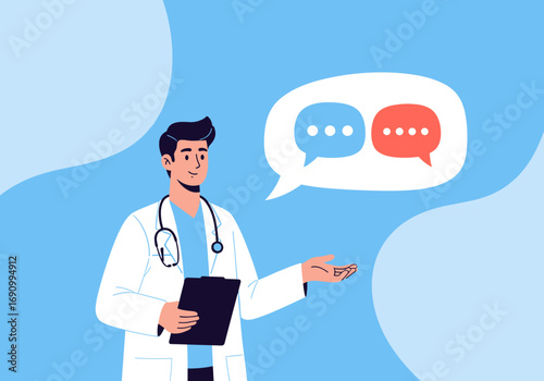 Doctor offering clear patient communication and discussion for better healthcare outcomes and trust building between medical professionals and individuals seeking wellness advice