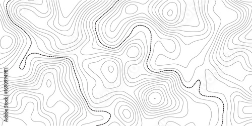 Contour elevation topographic seamless vector map