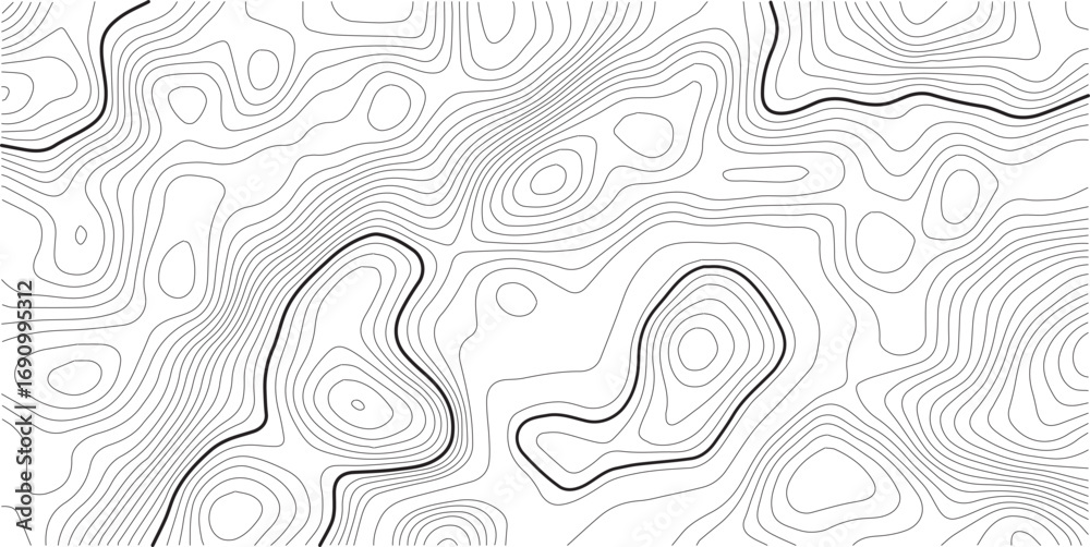 Fototapeta premium Contour elevation topographic seamless vector map