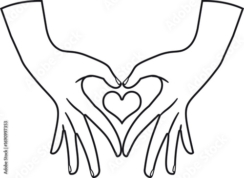 Love romantic gesture black-and-white hands