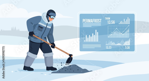 Monitoring Permafrost Thawing with Digital Data Analysis and a Field Researcher Concept