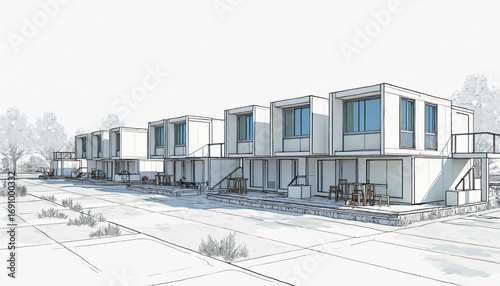 Row of Modular Houses