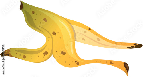 Banana peel organic waste vector illustration