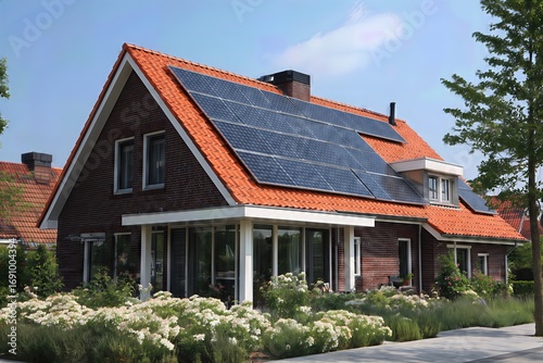 Wallpaper Mural Energy efficient home with solar panel system sustainable architecture green living renewable energy residential property modern design

 Torontodigital.ca