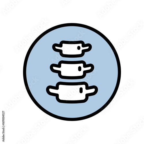 Spine bones and structure color vector icon. Medicine and anatomy. Anatomical structure of man. Symbol, element, sign, logo, emblem.