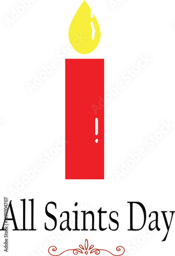 All Saints Day Candle Illustration