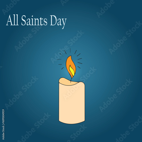 All Saints Day Candle Illustration