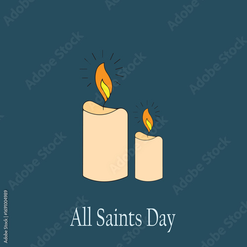 All Saints Day Candle Illustration