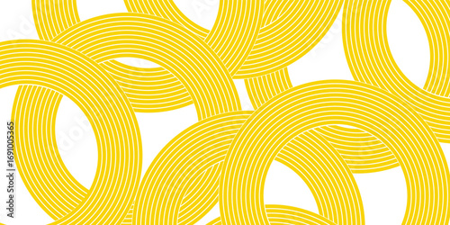 Yellow ramen pattern on white background. modern illustration