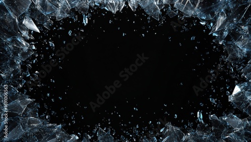 Shattered ice frame on black background (1)