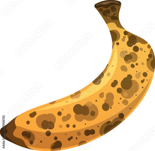 Spotted banana fruit vector illustration