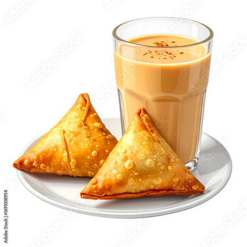 Rustic Chai and Samosa Snack Transparent PNG