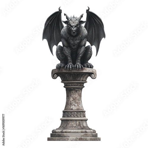 Wallpaper Mural Gothic gargoyle statue isolated on white background Torontodigital.ca