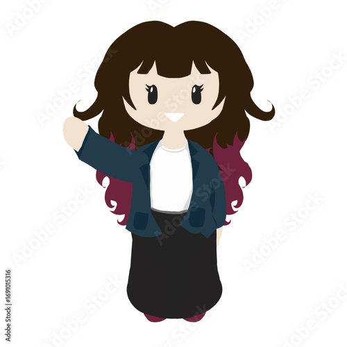 business woman pointing at something