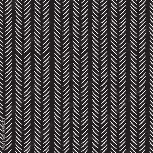 Seamless herringbone pattern. Black and white geometric background. Vector design.