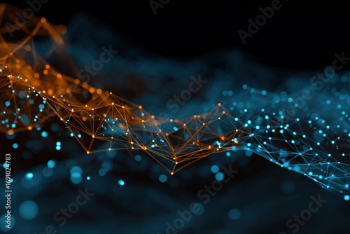 Abstract network of glowing points and lines (1)