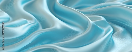 Light-blue silk fabric with soft folds