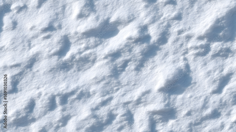 Obraz premium Seamless texture of white snow surface in high resolution, perfect winter background for seasonal design, holiday cards, Christmas mockups, frosty nature details.