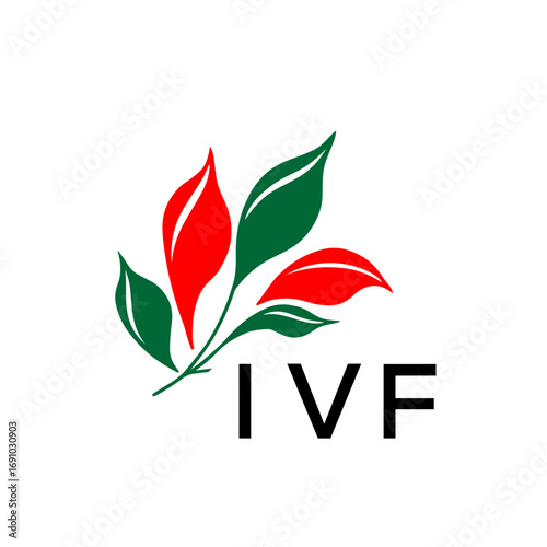 Modern Abstract Leaf Logo Design – Red and Green Nature-Inspired Brand Icon, IVF Later Logo, 
