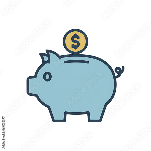 Piggy Bank Savings Vector Icon