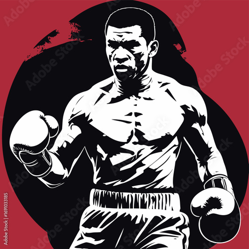 boxer silhouette vector