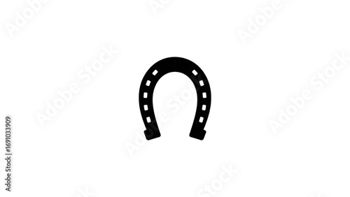 Black Horseshoe Icon – Symbol of Luck and Protection in Simple Vector Design