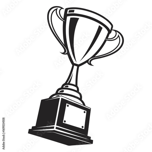 Black Trophy Cup Silhouette Vector Set | Champion Prize Icon Collection