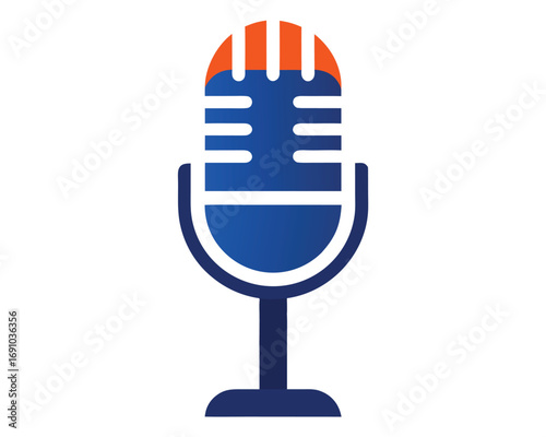 Vintage Microphone Icon Audio Recording & Broadcasting Symbol