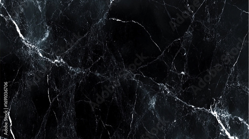 Black Marble Texture with White Veins Background