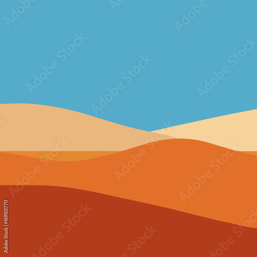 Serene desert dunes landscape vector illustration minimalist scalable graphic design