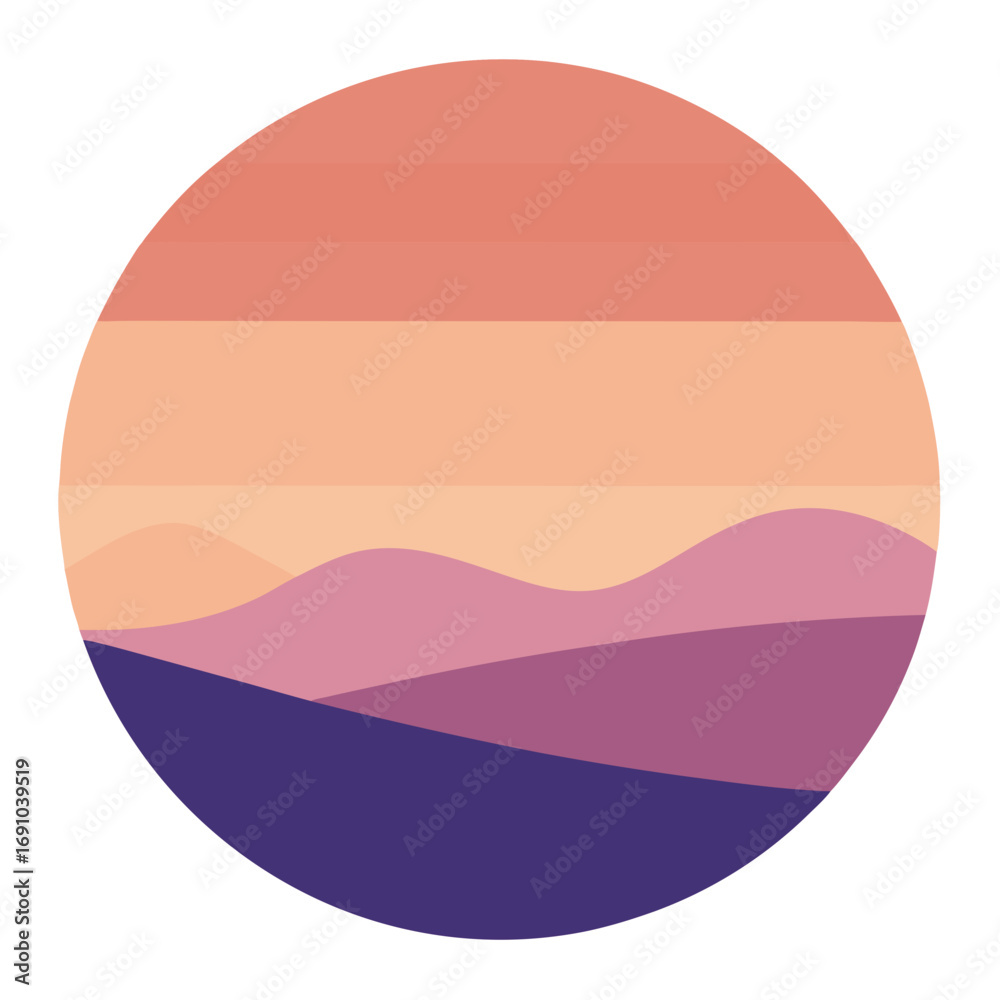 Fototapeta premium Serene abstract mountain landscape sunset vector illustration scalable art