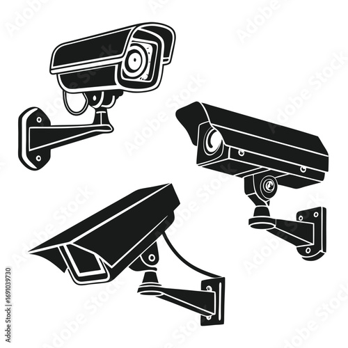 Modern Surveillance Camera Icons | CCTV Security System Vector Pack