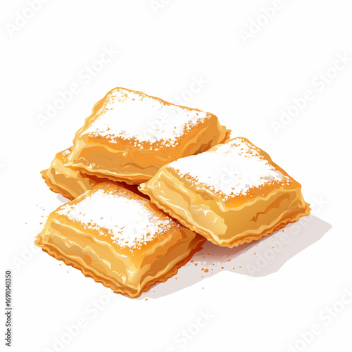 Delicious Stack of Powdered SugarDusted Puff Pastry Squares.