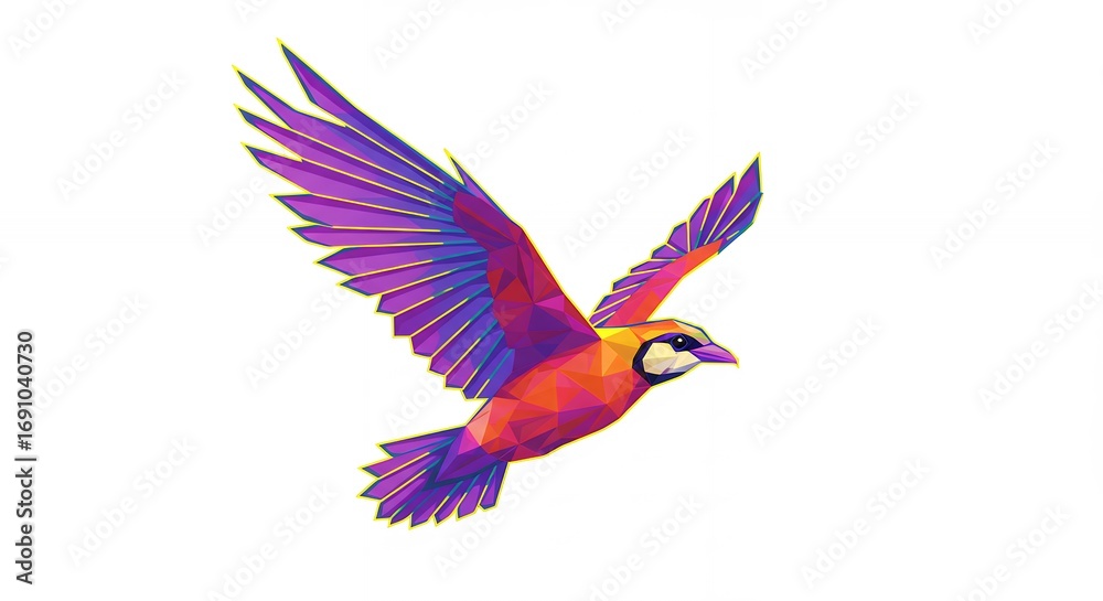 Fototapeta premium Colorful bird in flight