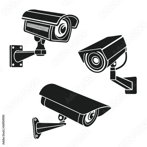 Modern Surveillance Camera Icons | CCTV Security System Vector Pack
