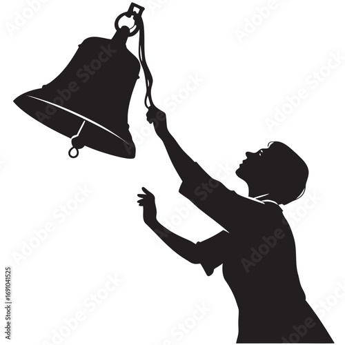 Person ringing bell