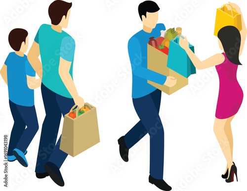 vector illustration of shopping