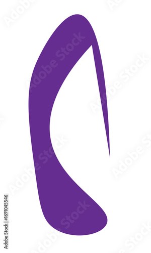 Elegant abstract purple shape, perfect for modern branding, logo design, or adding a touch of sophistication to your creative projects, instantly grabbing attention with its unique form