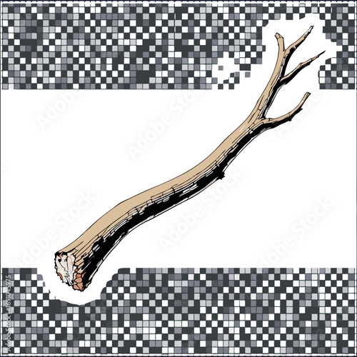Stylized Tan Bone with Branching Structure and Marrow Detail.