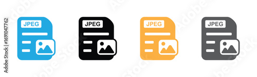 JPEG file format icons for website design and development
