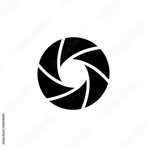 Abstract black aperture symbol on white background. abstract vector logo